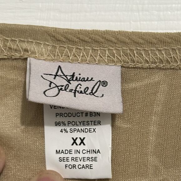 Adriace Dilafield Top Womens Size XXL Green Laser 2fer Long Sleeve Tunic Top - Picture 3 of 16